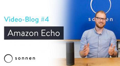 Produkt Manager erklärt, wie man den Batteriespeicher die sonnenBatterie mit dem Sprachassistent Amazon Echo benutzen kann