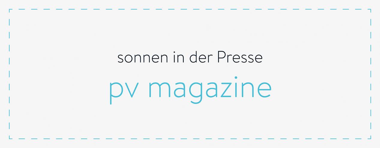 sonnen in der Presse - pv-magazin